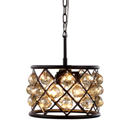 1214 Madison Collection Pendant Lamp D:12In H:9In Lt:3 Mocha Brown Fin